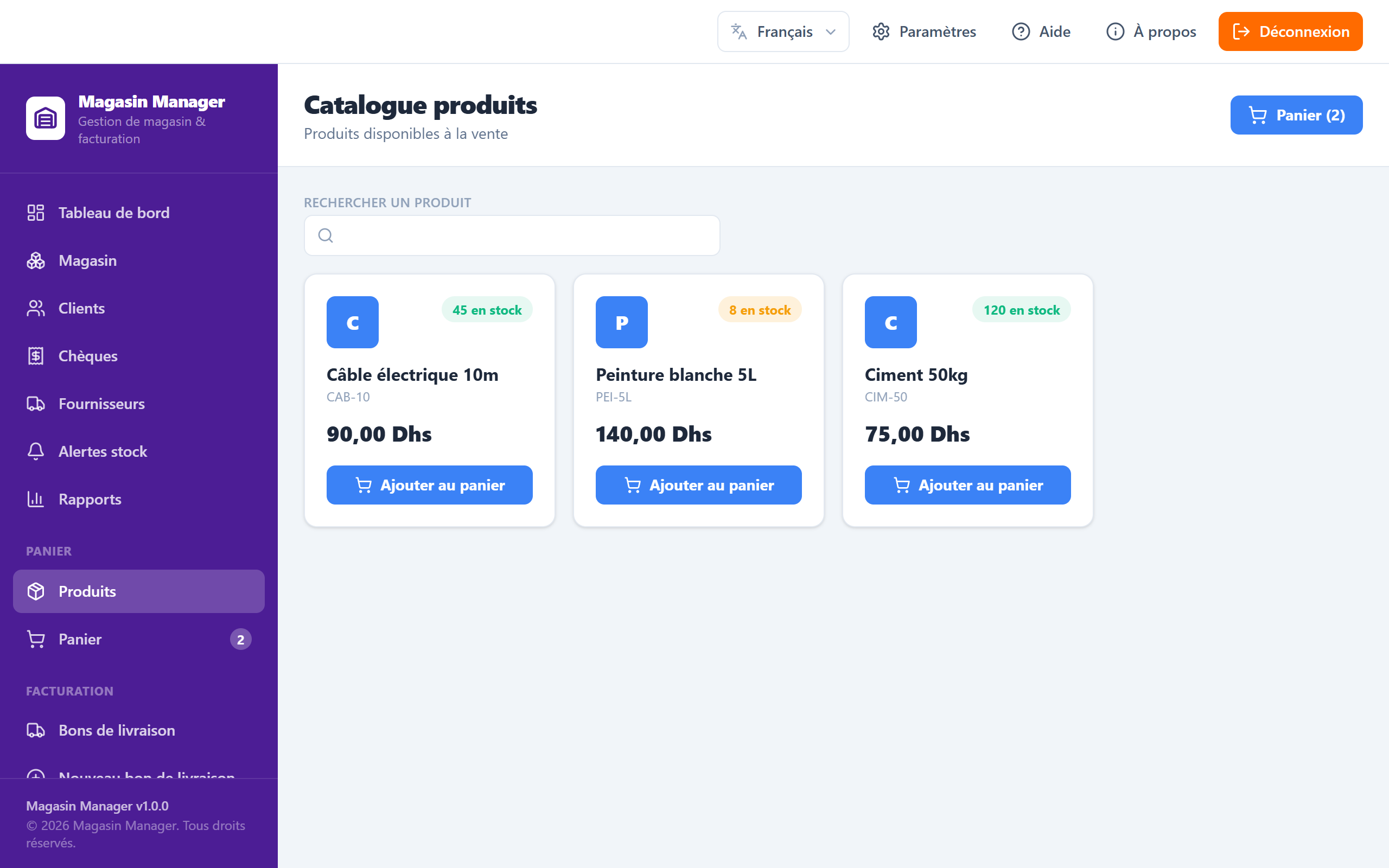 Magasin Manager — i-cart